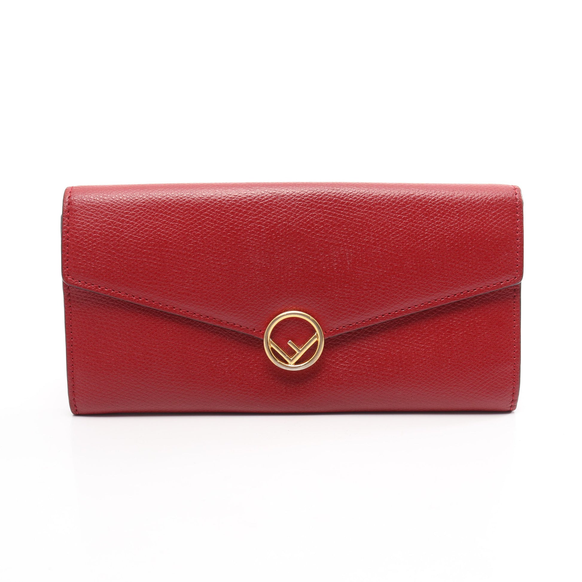 エフ イズ 二つ折り長財布 レザー レッド フェンディ 財布・小物 FENDI