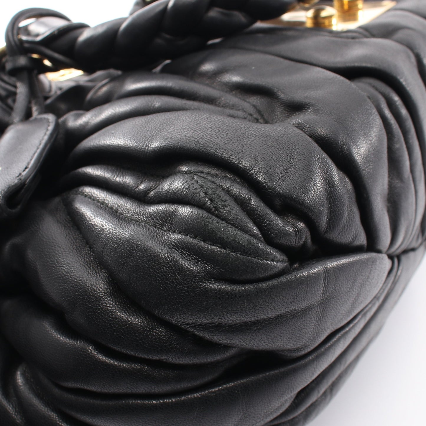 MATELASSE マテラッセ 2WAY ハンドバッグ レザー ブラック ミュウミュウ