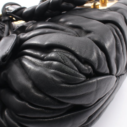 MATELASSE マテラッセ 2WAY ハンドバッグ レザー ブラック ミュウミュウ