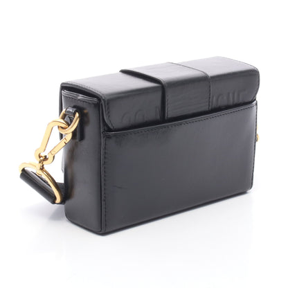30 MONTAIGNE モンテーニュ ボックス ショルダーバッグ レザー ブラック クリスチャンディオール