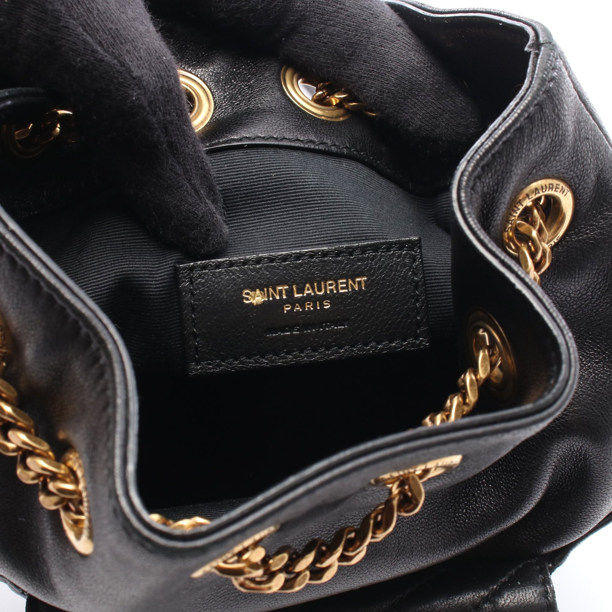 ジョー ミニ バケットバッグ チェーンショルダーバッグ レザー ブラック サンローランパリ バッグ SAINT LAURENT PARIS