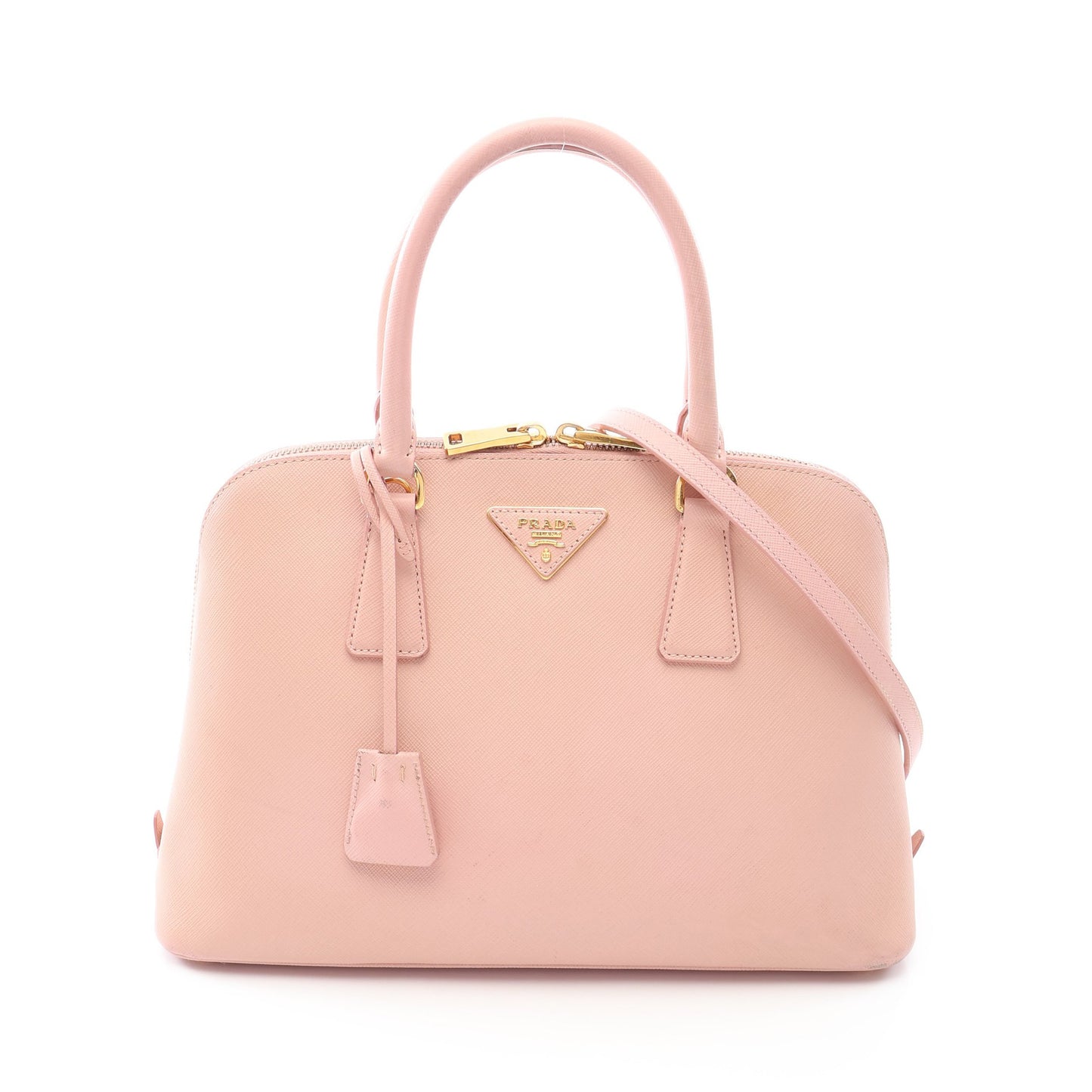 SAFFIANO LUX 2WAY ハンドバッグ サフィアーノレザー ピンク プラダ