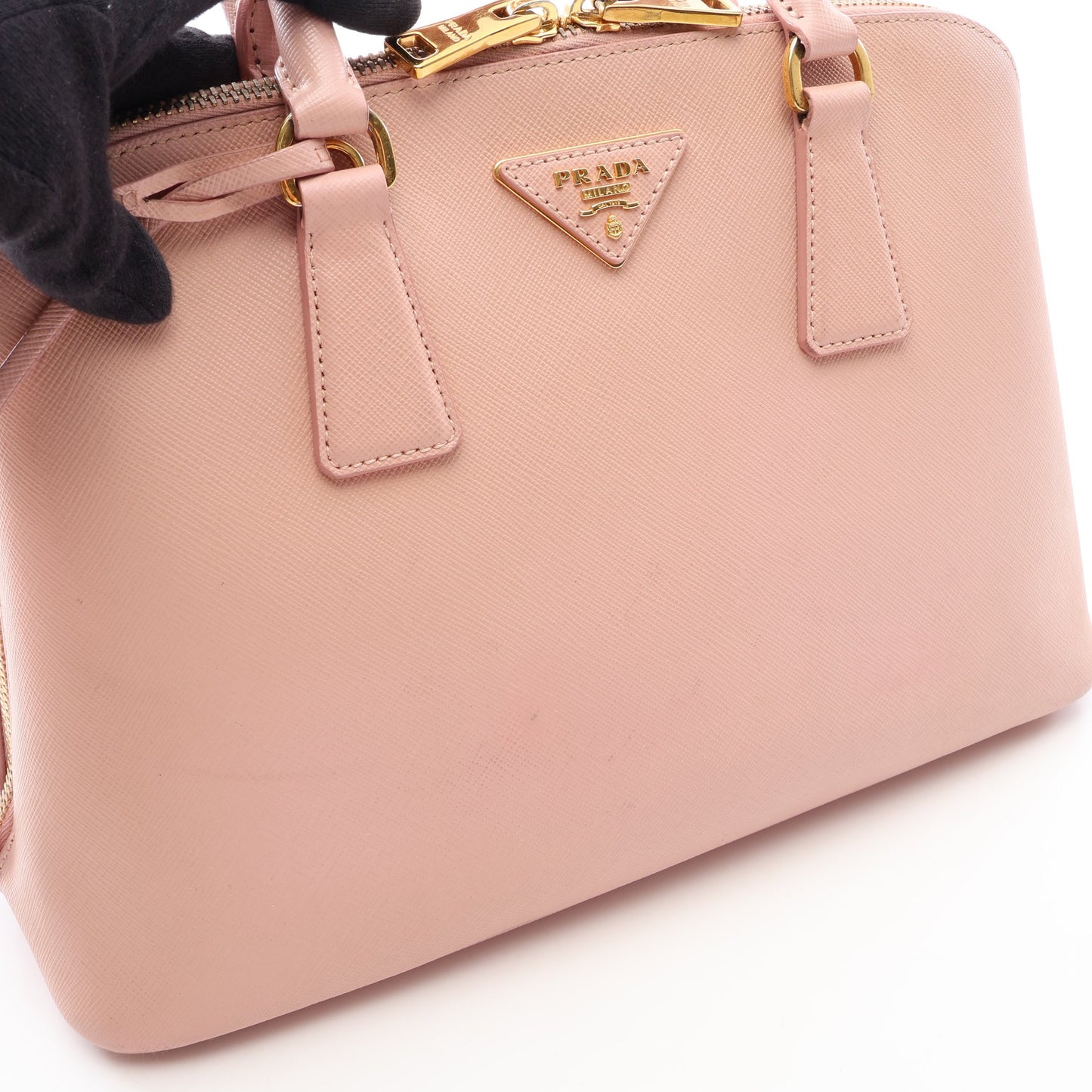 SAFFIANO LUX 2WAY ハンドバッグ サフィアーノレザー ピンク プラダ