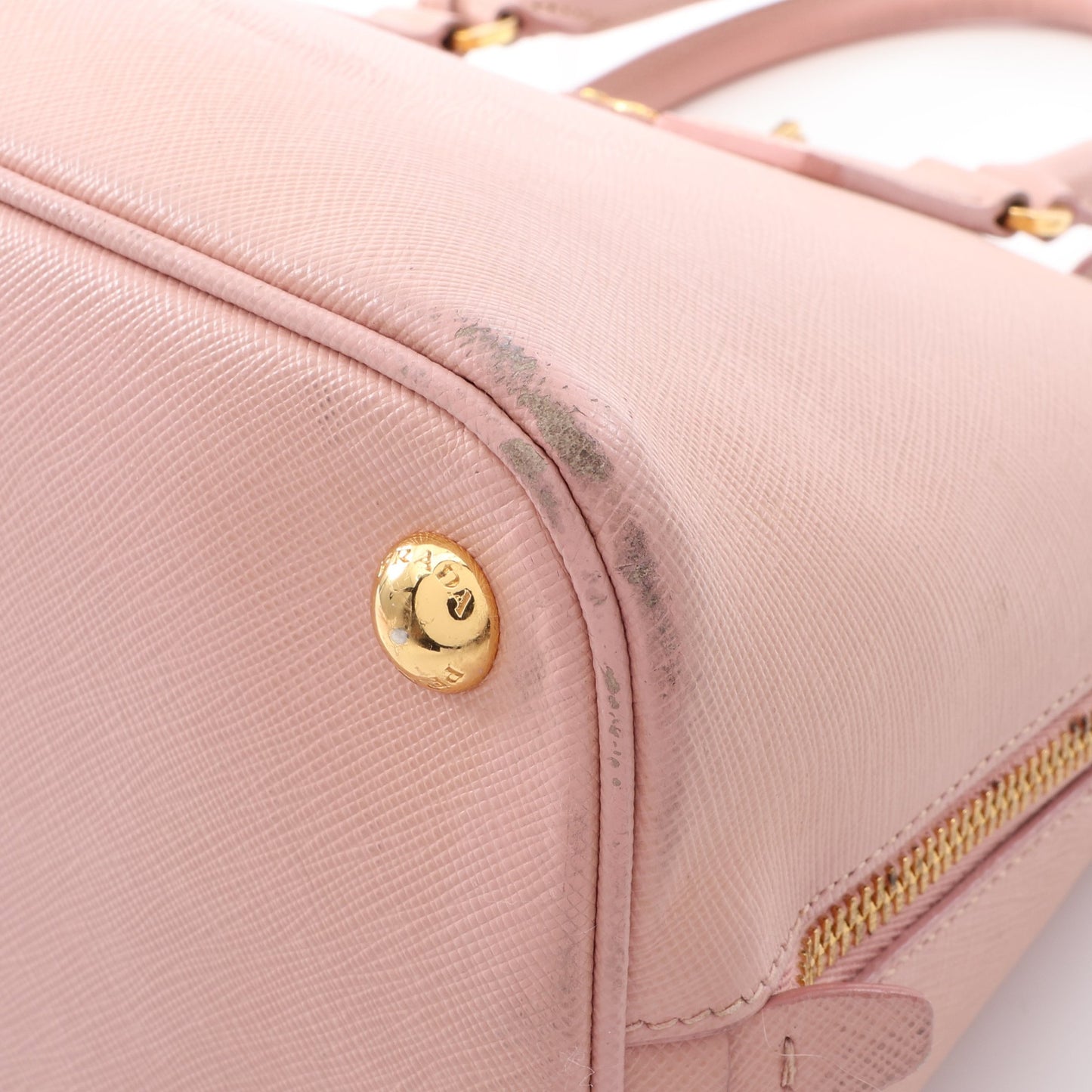 SAFFIANO LUX 2WAY ハンドバッグ サフィアーノレザー ピンク プラダ