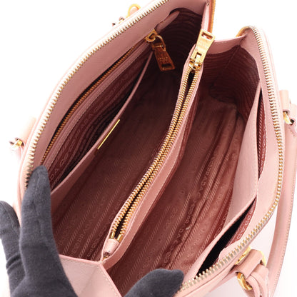 SAFFIANO LUX 2WAY ハンドバッグ サフィアーノレザー ピンク プラダ