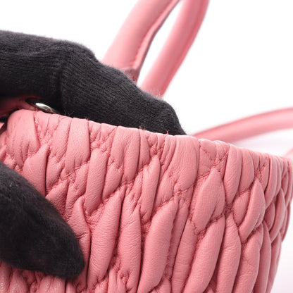 マテラッセ クリスタル 3WAY ハンドバッグ レザー ピンク ミュウミュウ バッグ miu miu