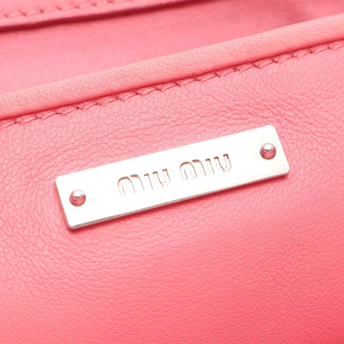 マテラッセ クリスタル 3WAY ハンドバッグ レザー ピンク ミュウミュウ バッグ miu miu