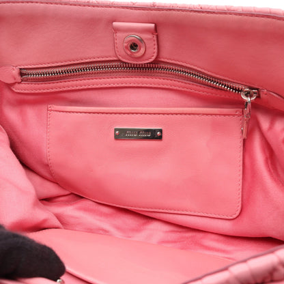 マテラッセ クリスタル 3WAY ハンドバッグ レザー ピンク ミュウミュウ バッグ miu miu
