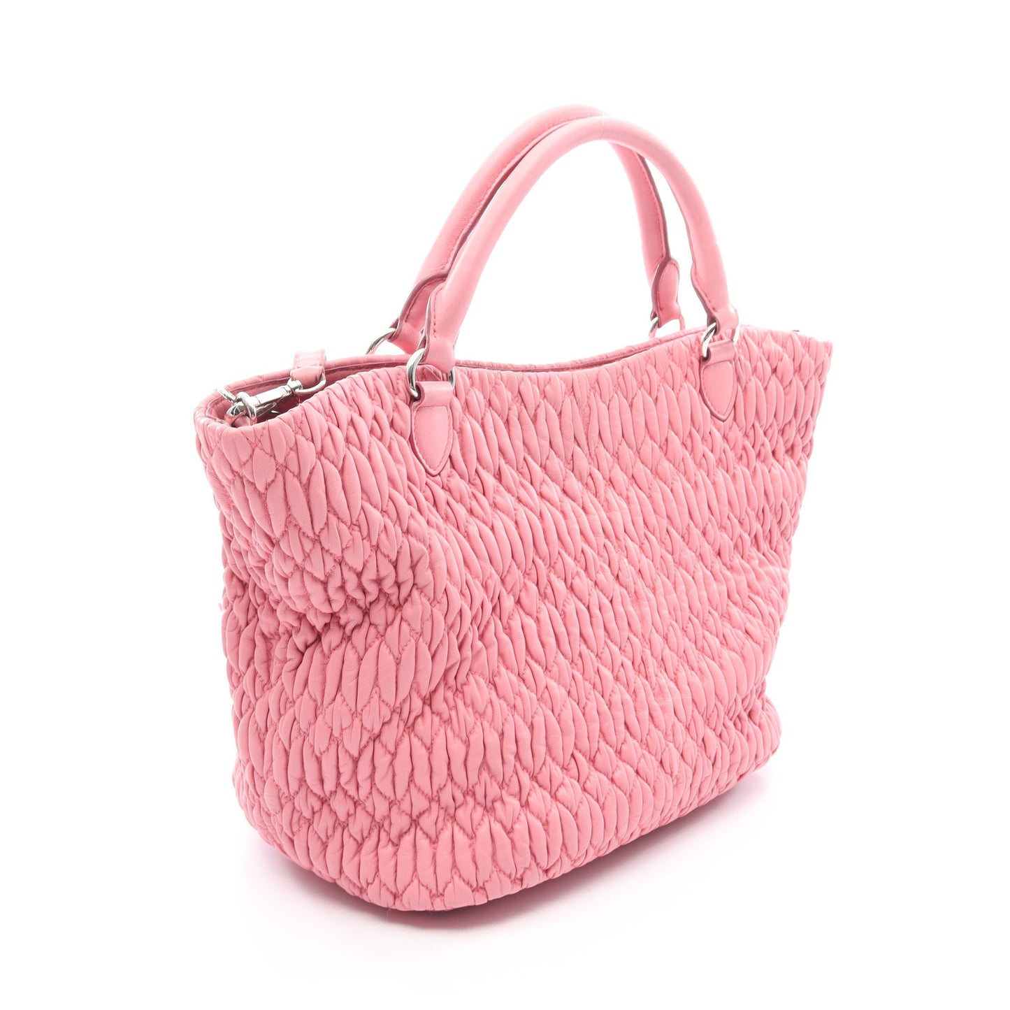 マテラッセ クリスタル 3WAY ハンドバッグ レザー ピンク ミュウミュウ バッグ miu miu