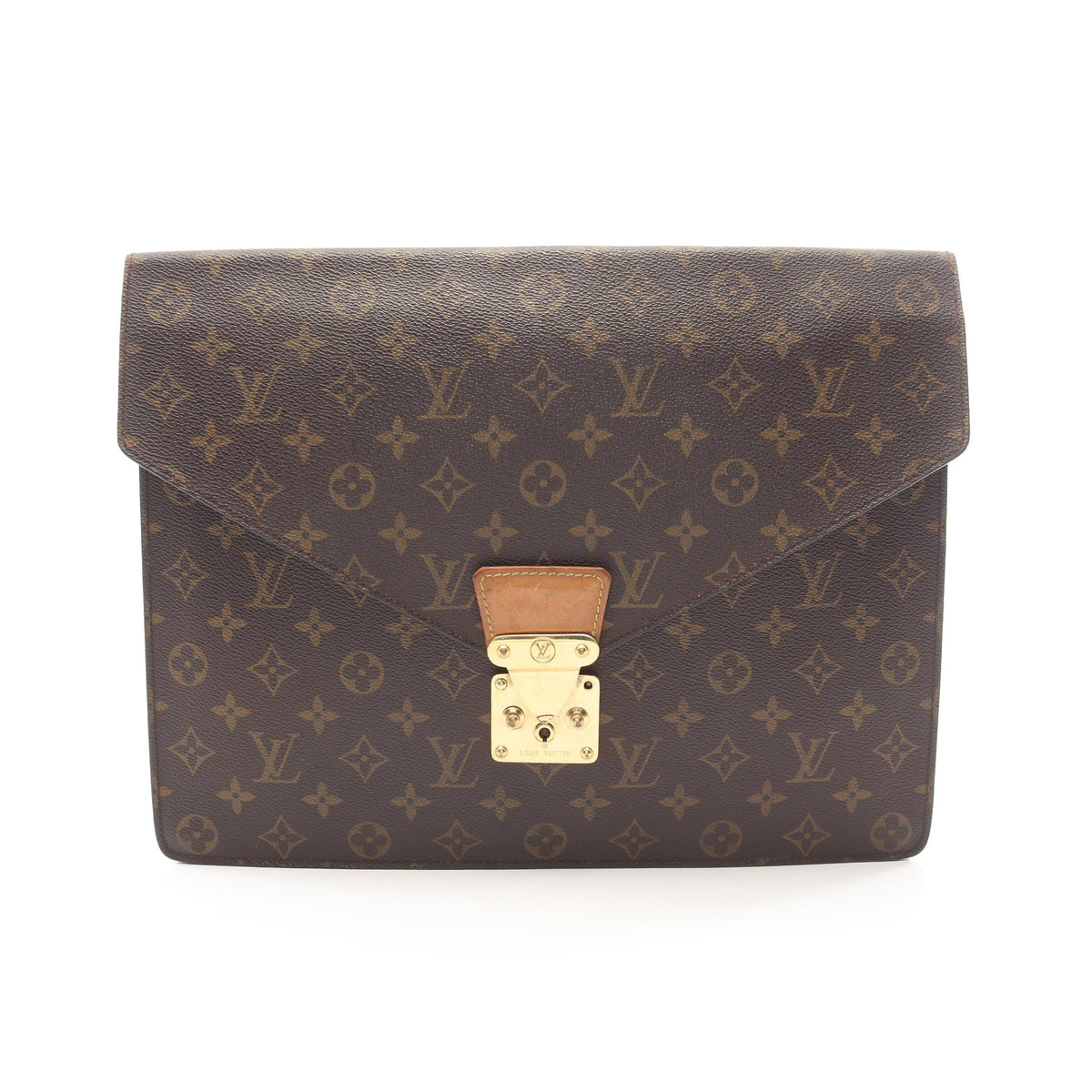 ポルトドキュマン セナトゥール モノグラム クラッチバッグ PVC レザー ブラウン ルイヴィトン バッグ LOUIS VUITTON