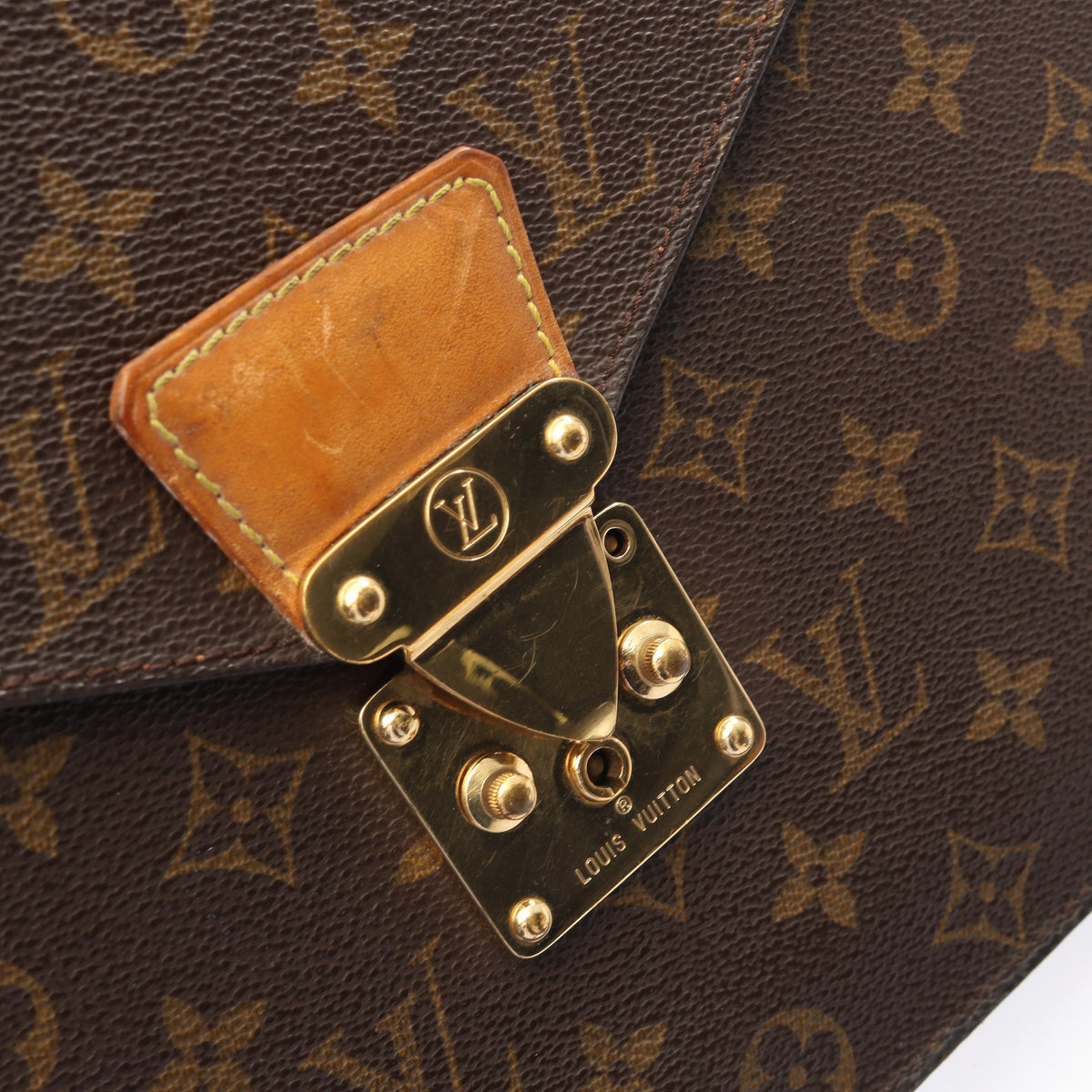 ポルトドキュマン セナトゥール モノグラム クラッチバッグ PVC レザー ブラウン ルイヴィトン バッグ LOUIS VUITTON