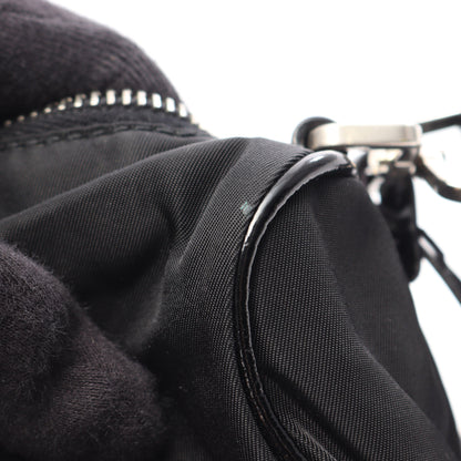 TESSUTO+SAFFIANO ショルダーバッグ ナイロン エナメルレザー ブラック プラダ バッグ PRADA