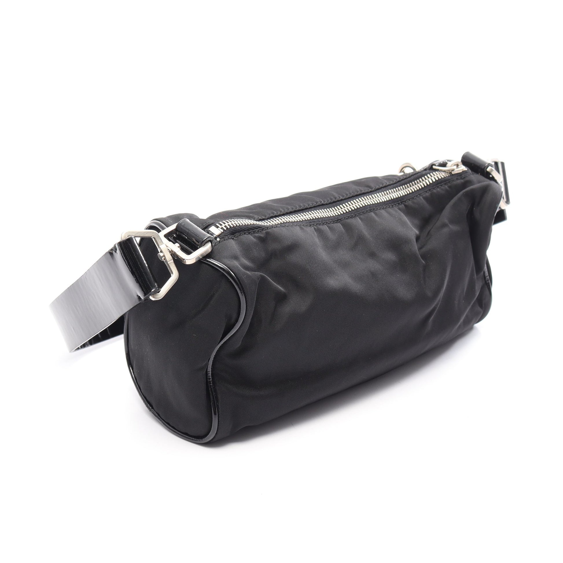 TESSUTO+SAFFIANO ショルダーバッグ ナイロン エナメルレザー ブラック プラダ バッグ PRADA