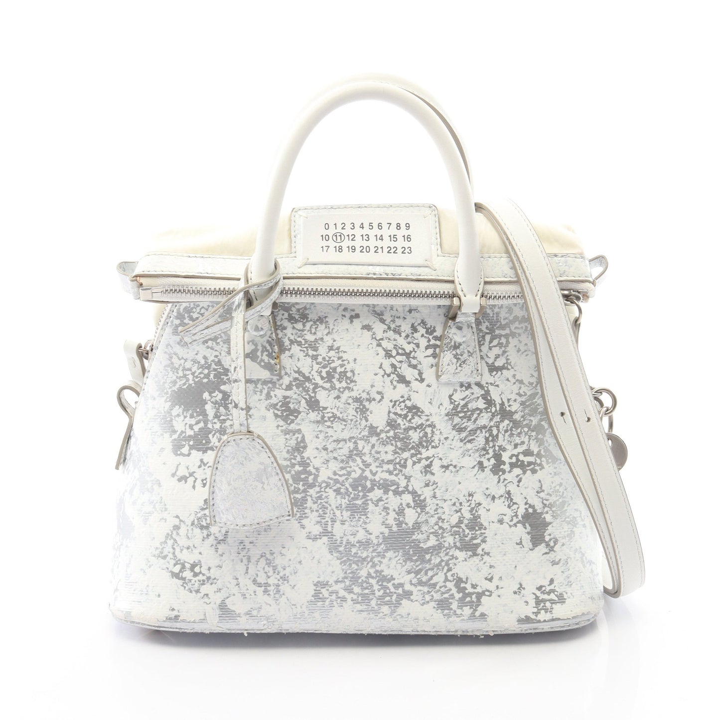 5AC ミニバッグ 2WAY ハンドバッグ レザー シルバー ホワイト メゾンマルジェラ11 バッグ Maison Margiela 11