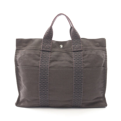 エールラインMM ハンドバッグ トートバッグ ナイロンキャンバス ダークグレー シルバー金具 エルメス バッグ HERMES