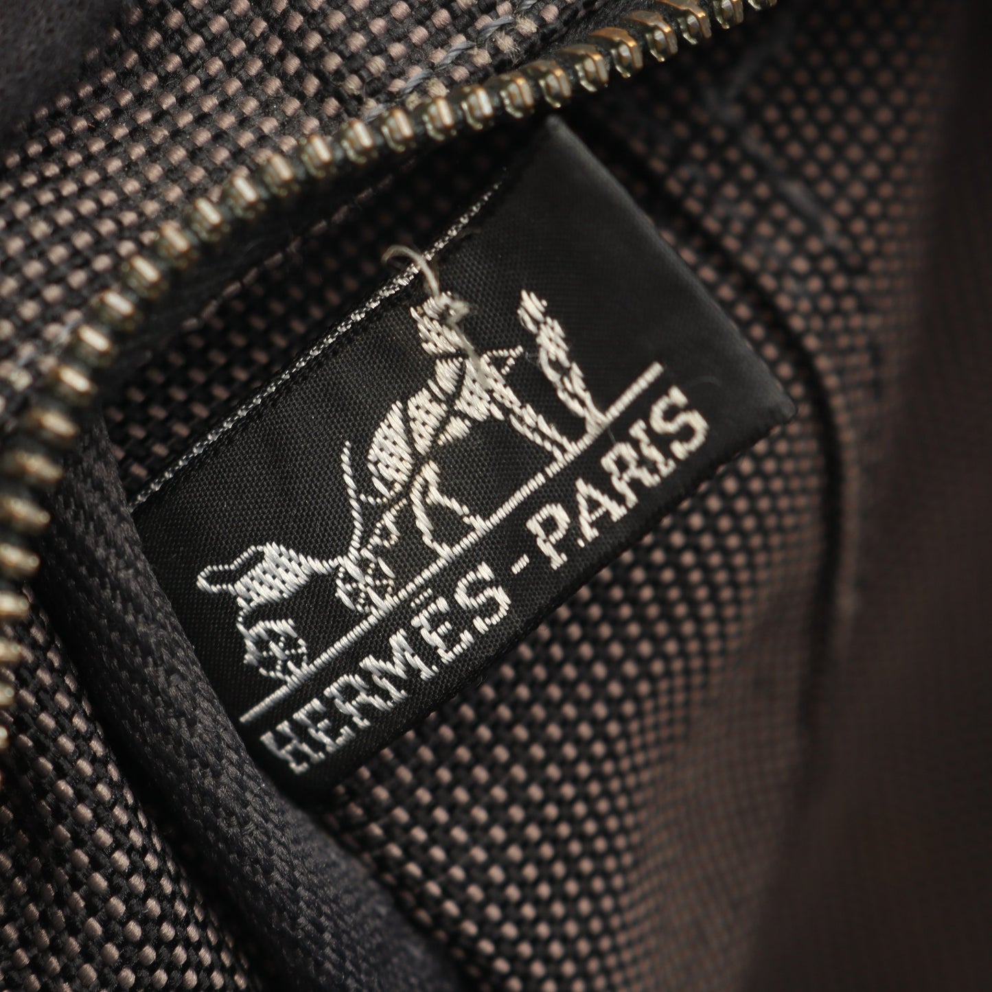 エールラインMM ハンドバッグ トートバッグ ナイロンキャンバス ダークグレー シルバー金具 エルメス バッグ HERMES