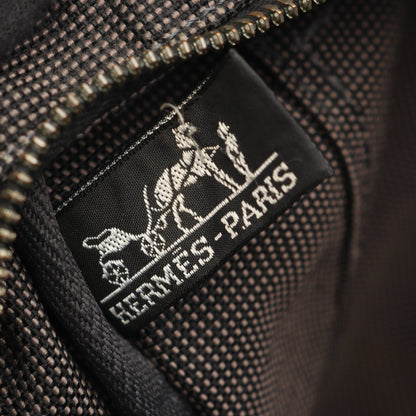 エールラインMM ハンドバッグ トートバッグ ナイロンキャンバス ダークグレー シルバー金具 エルメス バッグ HERMES