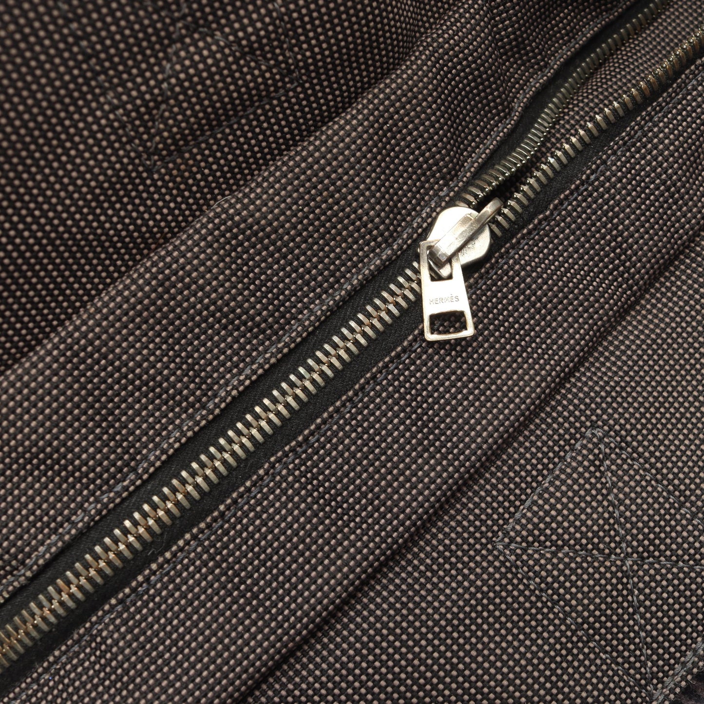 エールラインMM ハンドバッグ トートバッグ ナイロンキャンバス ダークグレー シルバー金具 エルメス バッグ HERMES