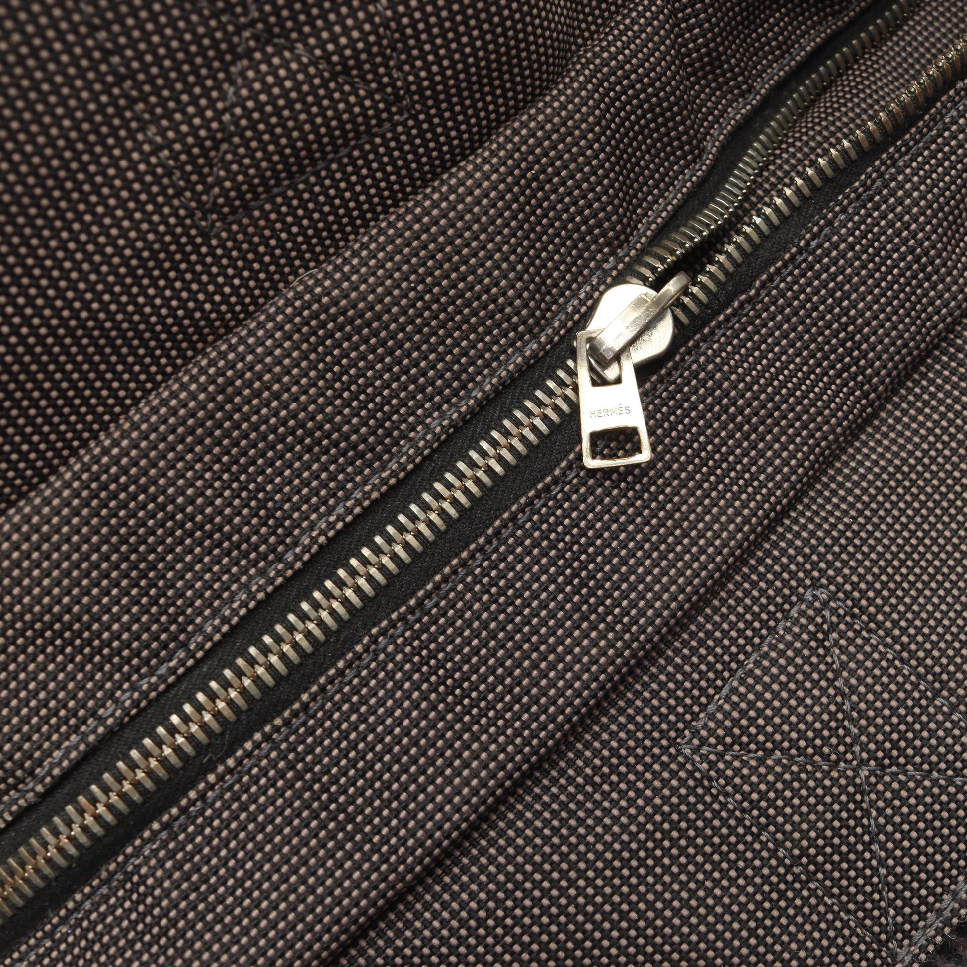 エールラインMM ハンドバッグ トートバッグ ナイロンキャンバス ダークグレー シルバー金具 エルメス バッグ HERMES