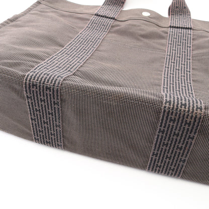 エールラインMM ハンドバッグ トートバッグ ナイロンキャンバス ダークグレー シルバー金具 エルメス バッグ HERMES