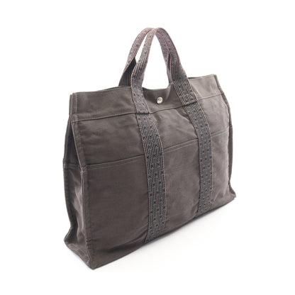 エールラインMM ハンドバッグ トートバッグ ナイロンキャンバス ダークグレー シルバー金具 エルメス バッグ HERMES