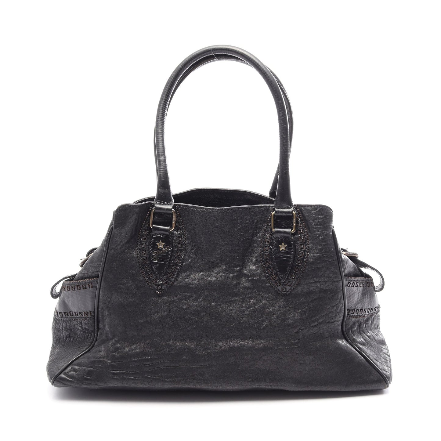 エトニコ ハンドバッグ レザー ブラック フェンディ バッグ FENDI
