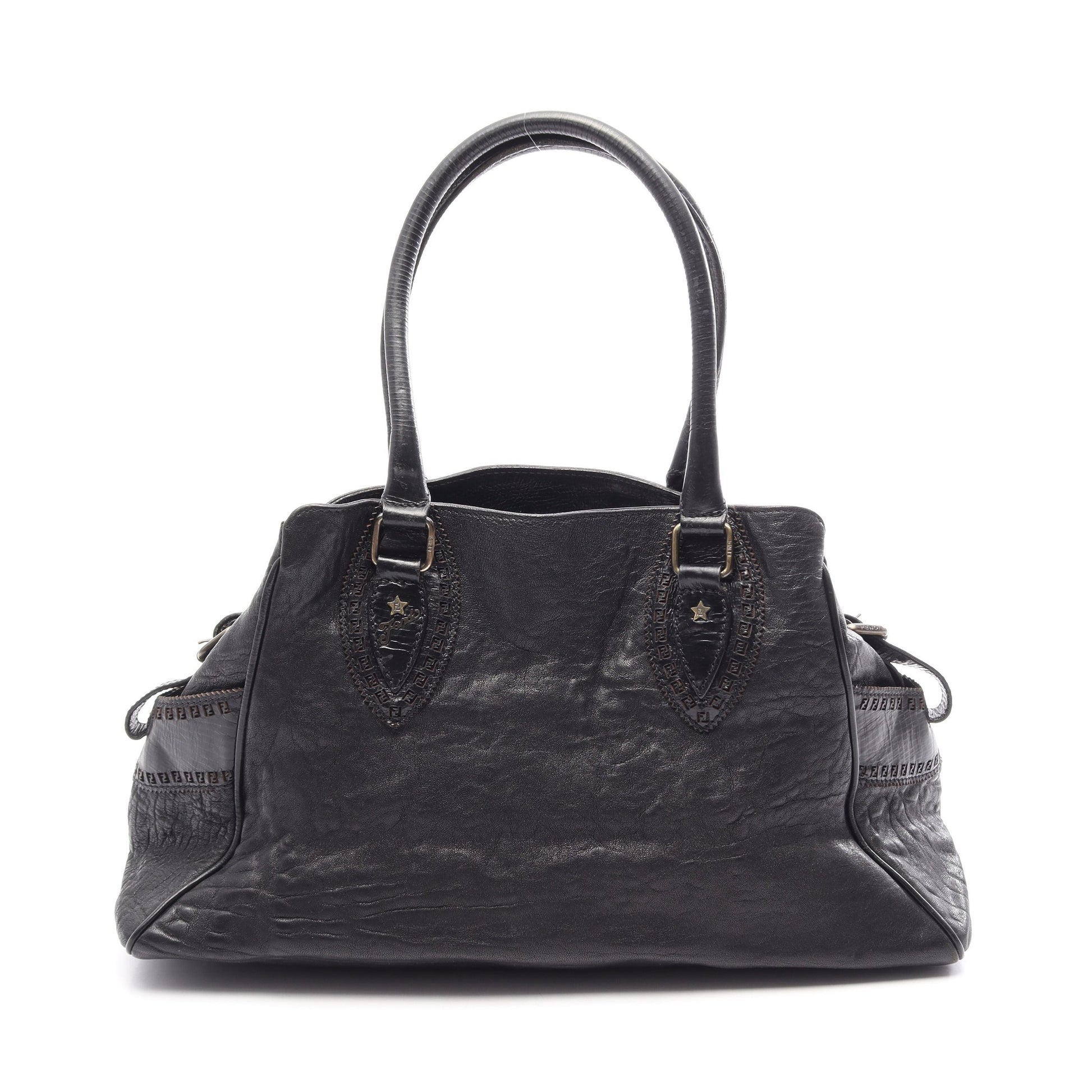 エトニコ ハンドバッグ レザー ブラック フェンディ バッグ FENDI