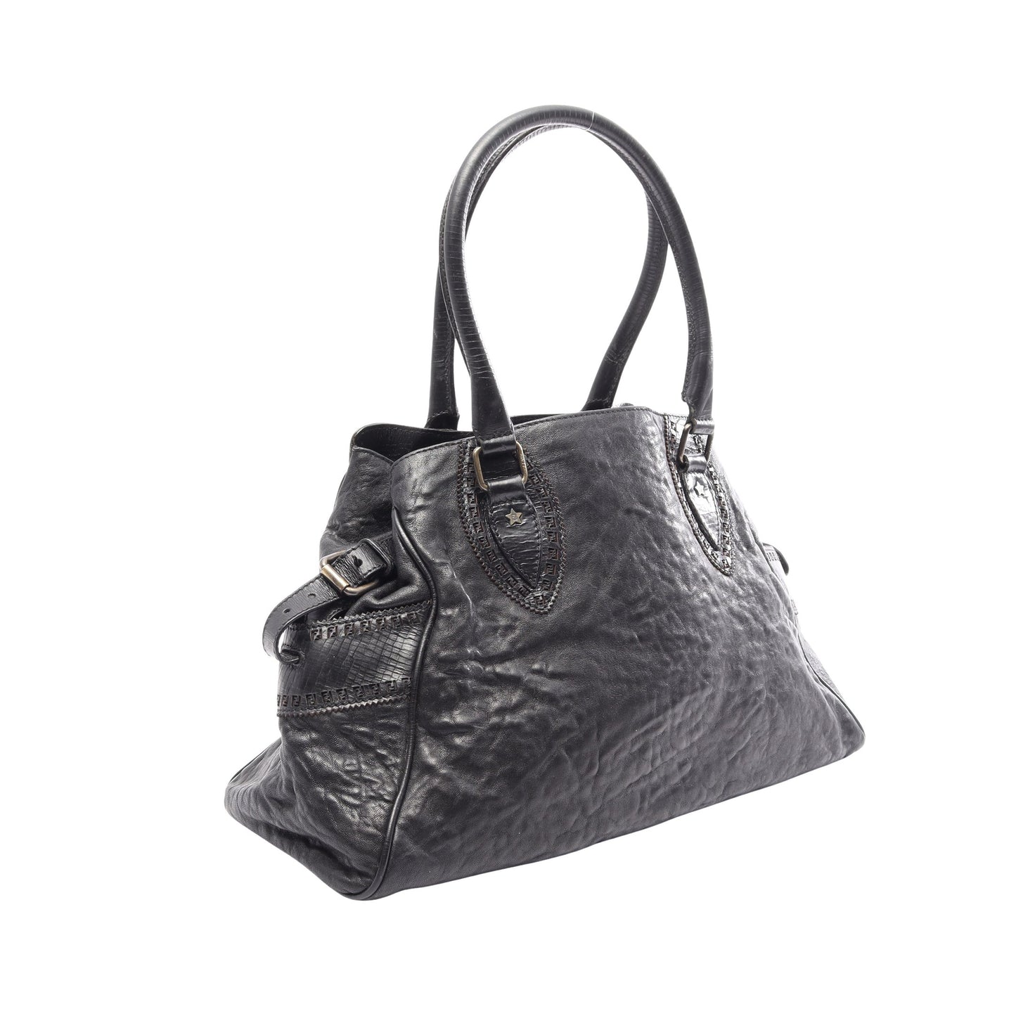 エトニコ ハンドバッグ レザー ブラック フェンディ バッグ FENDI