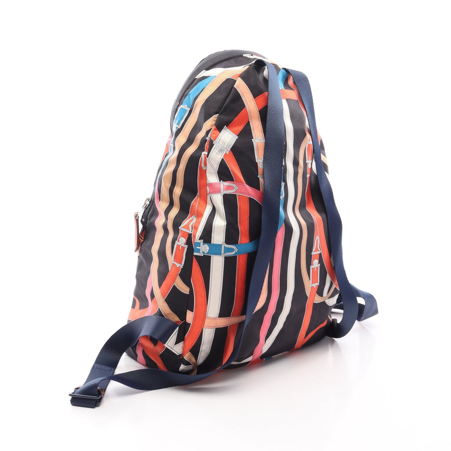 エアシルク カヴァルカドゥール バックパック リュックサック シルク ヴォーバレニア ブラック マルチカラー シルバー金具 A刻印 エルメス バッグ HERMES