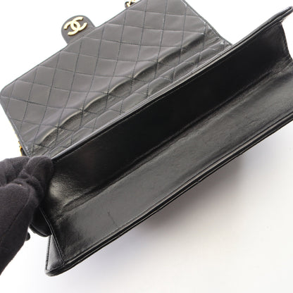 マトラッセ プッシュロック チェーンショルダーバッグ ラムスキン ブラック ゴールド金具 シャネル バッグ CHANEL
