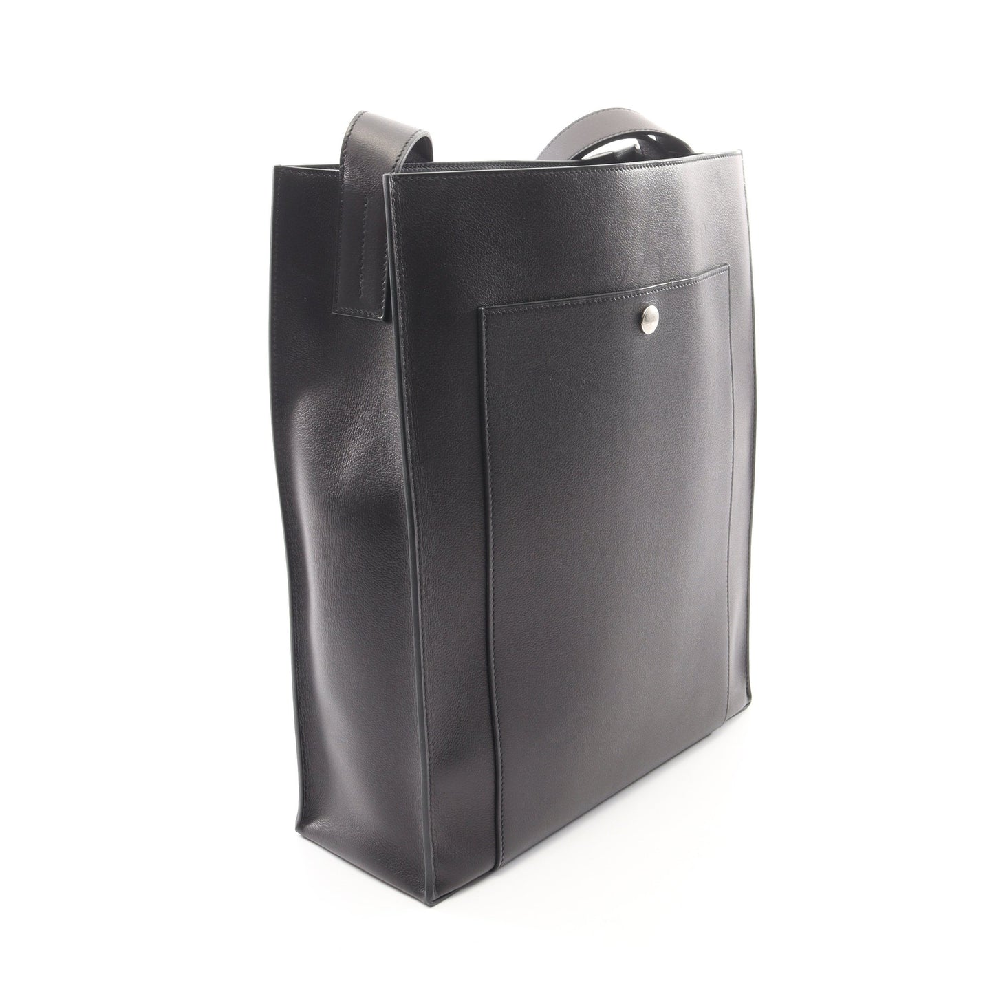 キャブH カバッシュ ショルダーバッグ エバーグレイン ブラック シルバー金具 W刻印 エルメス