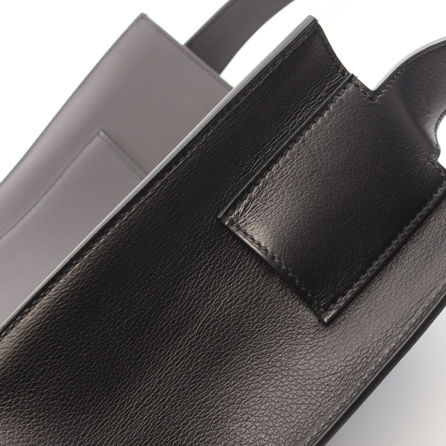 キャブH カバッシュ ショルダーバッグ エバーグレイン ブラック シルバー金具 W刻印 エルメス