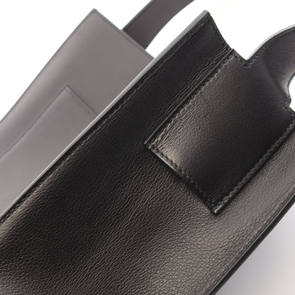 キャブH カバッシュ ショルダーバッグ エバーグレイン ブラック シルバー金具 W刻印 エルメス