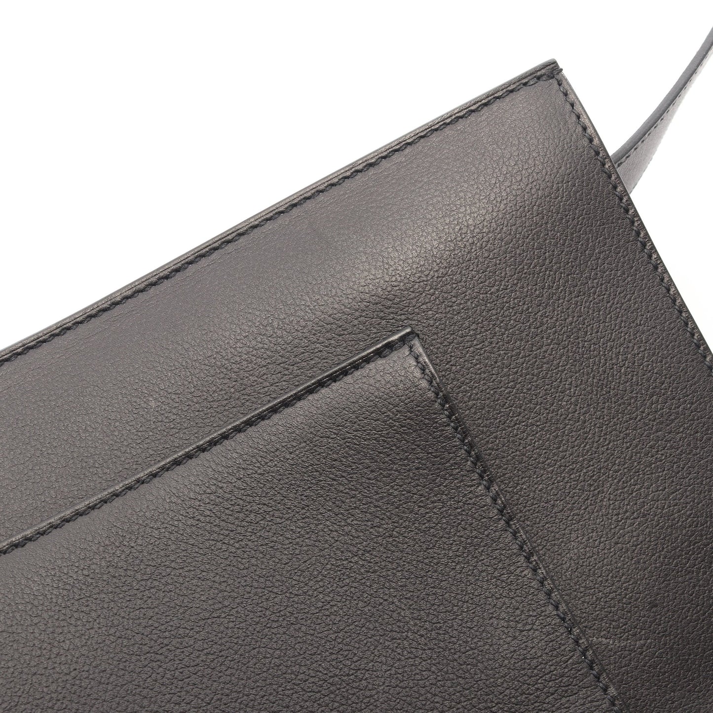 キャブH カバッシュ ショルダーバッグ エバーグレイン ブラック シルバー金具 W刻印 エルメス