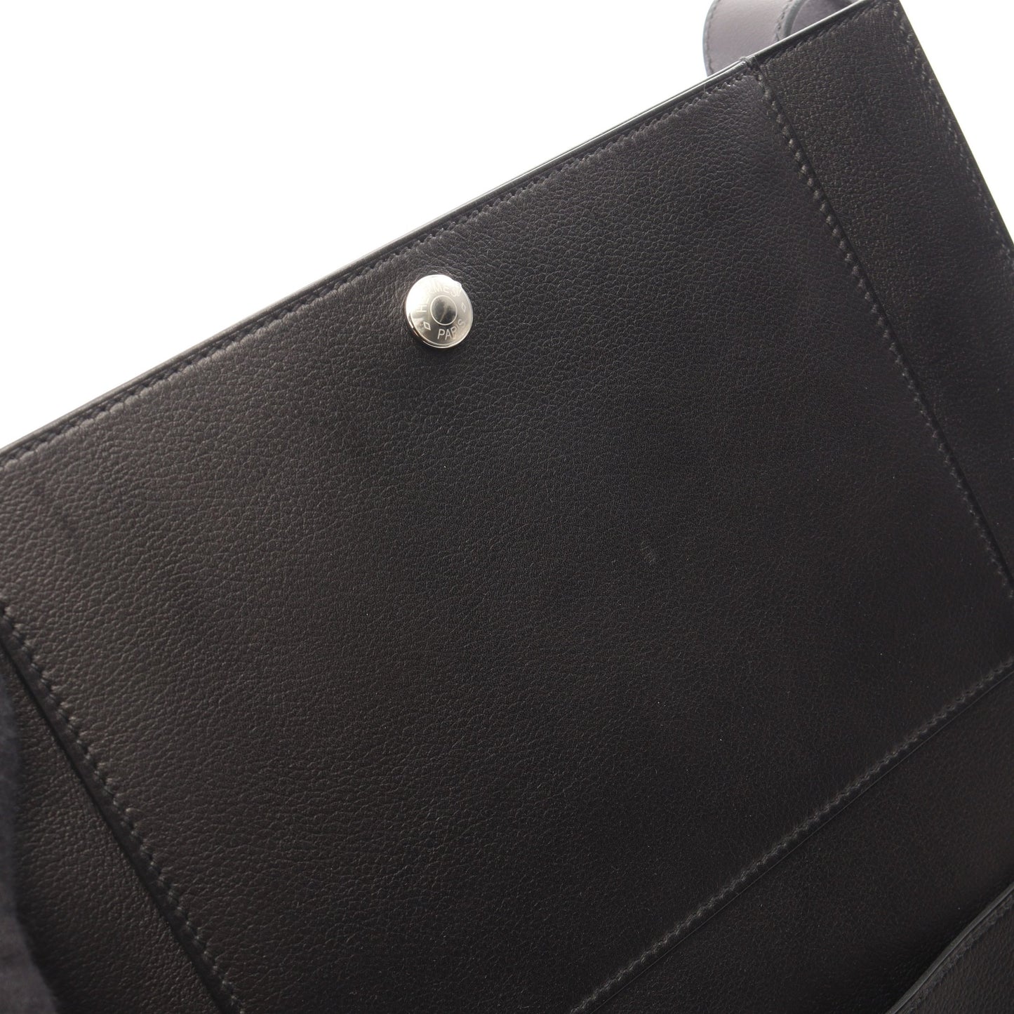 キャブH カバッシュ ショルダーバッグ エバーグレイン ブラック シルバー金具 W刻印 エルメス