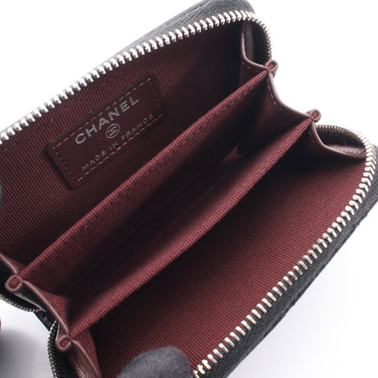 クラシック ジップ コインパース マトラッセ コインケース キャビアスキン ブラック シルバー金具 シャネル 財布・小物 CHANEL