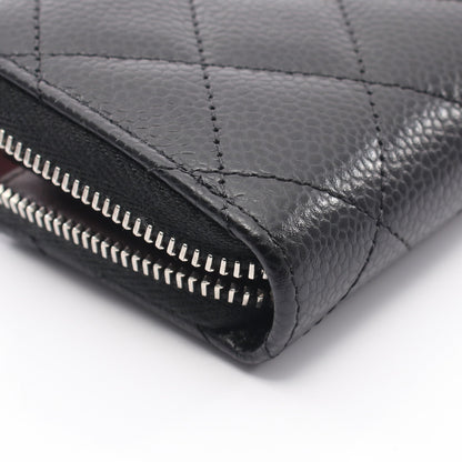 クラシック ジップ コインパース マトラッセ コインケース キャビアスキン ブラック シルバー金具 シャネル 財布・小物 CHANEL
