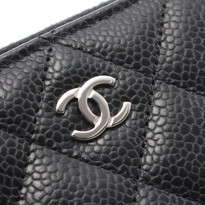 クラシック ジップ コインパース マトラッセ コインケース キャビアスキン ブラック シルバー金具 シャネル 財布・小物 CHANEL