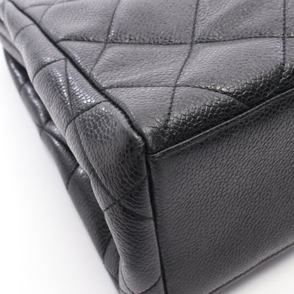 マトラッセ チェーンハンドバッグ キャビアスキン ブラック ゴールド金具 シャネル バッグ CHANEL