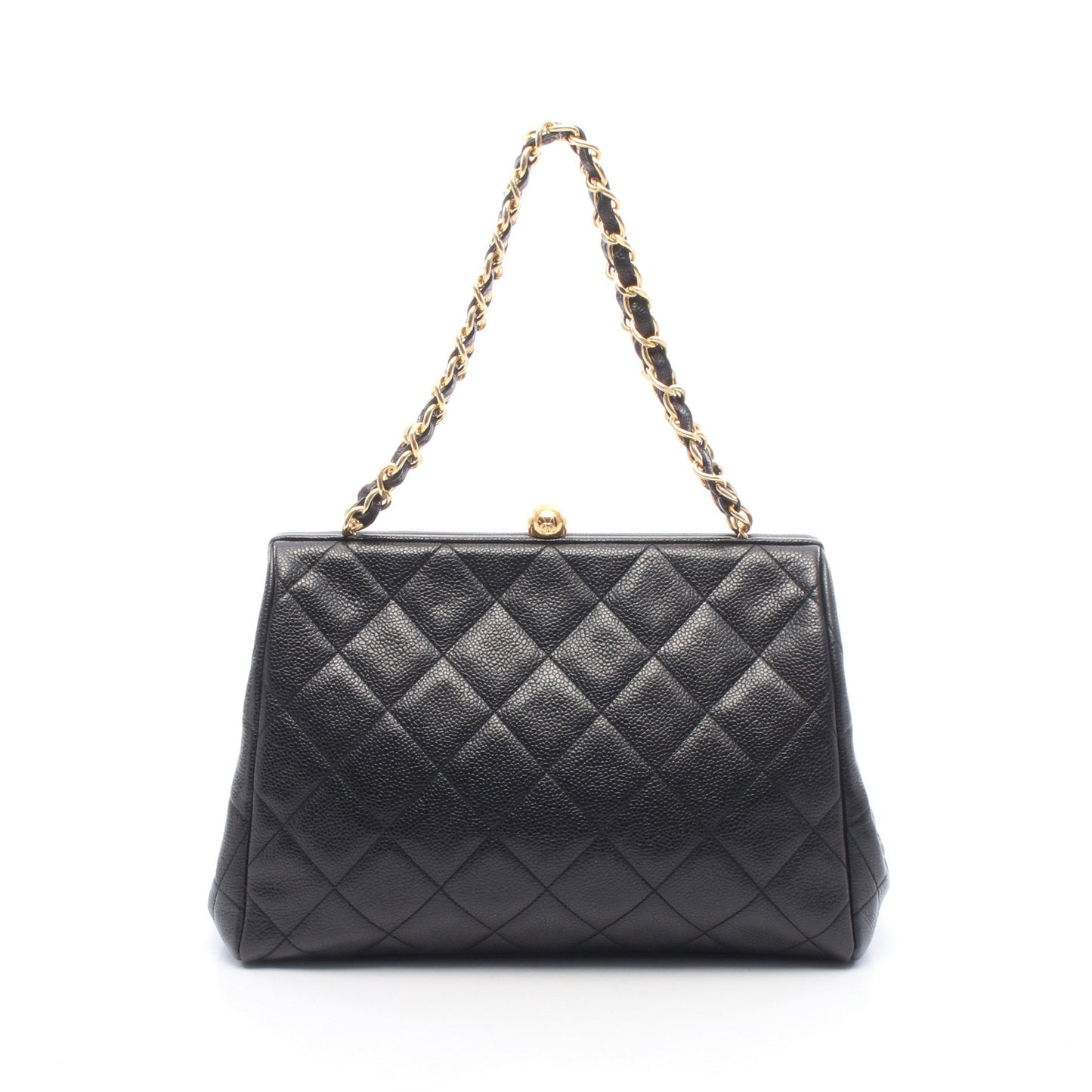 マトラッセ チェーンハンドバッグ キャビアスキン ブラック ゴールド金具 シャネル バッグ CHANEL