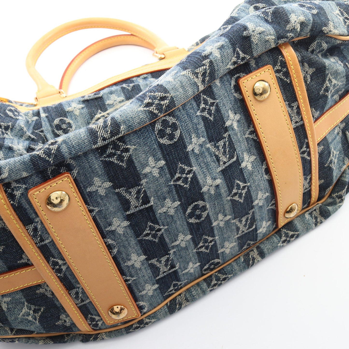 カバレイエGM モノグラムデニム 2WAY ハンドバッグ デニム レザー ブルー ルイヴィトン バッグ LOUIS VUITTON