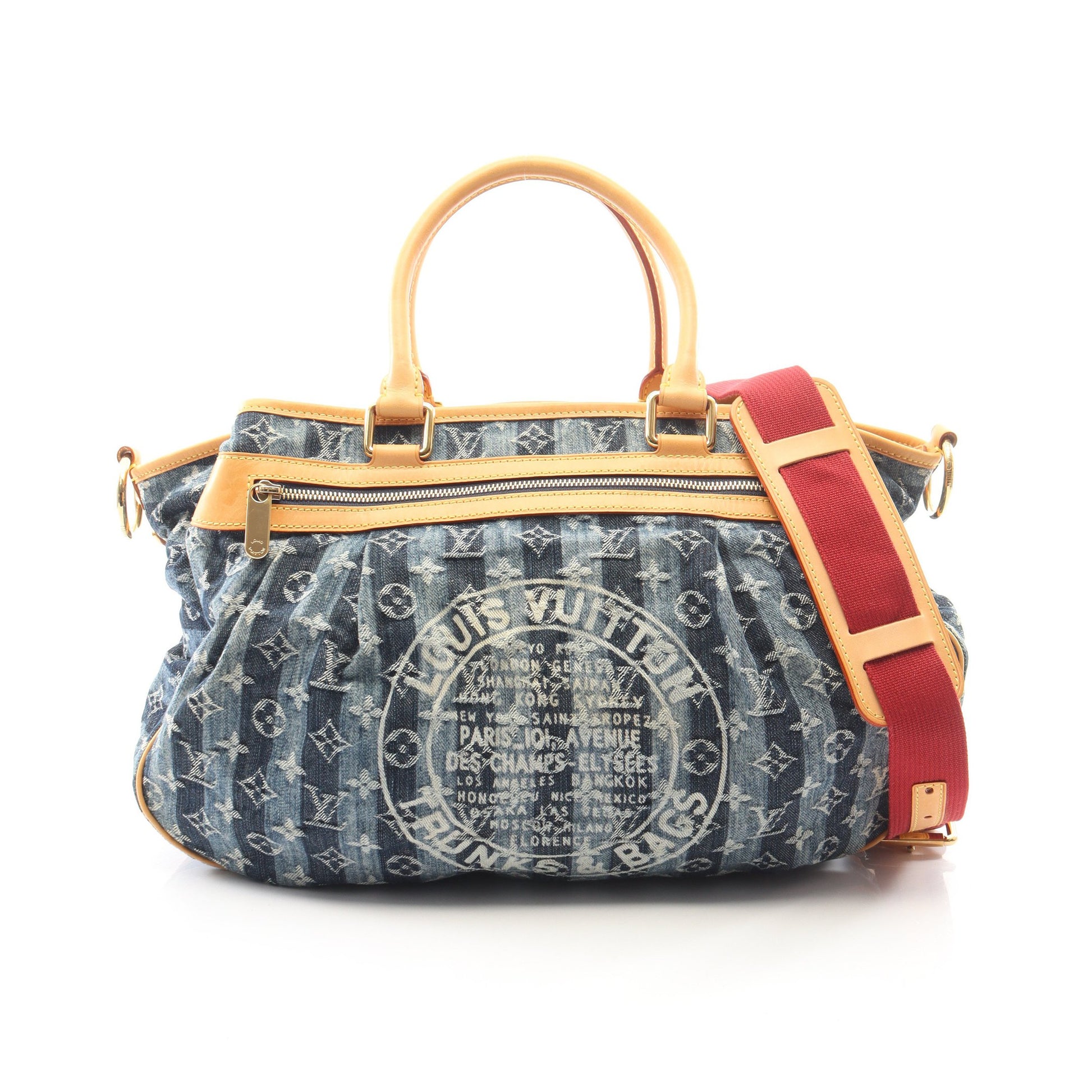 カバレイエGM モノグラムデニム 2WAY ハンドバッグ デニム レザー ブルー ルイヴィトン バッグ LOUIS VUITTON