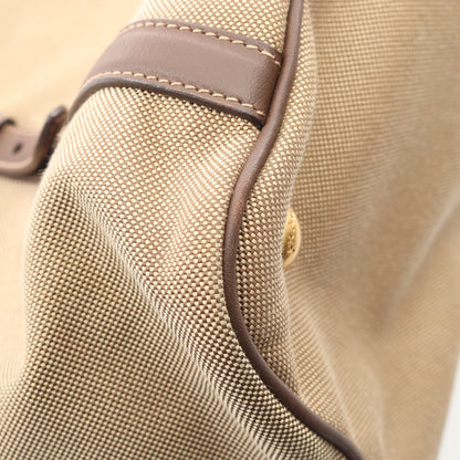LOGO JACQUARD ロゴジャガード 2WAY ハンドバッグ トートバッグ キャンバス レザー ベージュ ブラウン プラダ