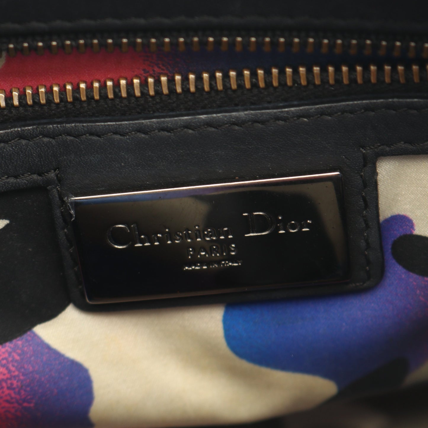 LADY DIOR レディディオール カナージュ 2WAY ハンドバッグ レザー ブラック クリスチャンディオール