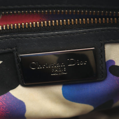 LADY DIOR レディディオール カナージュ 2WAY ハンドバッグ レザー ブラック クリスチャンディオール