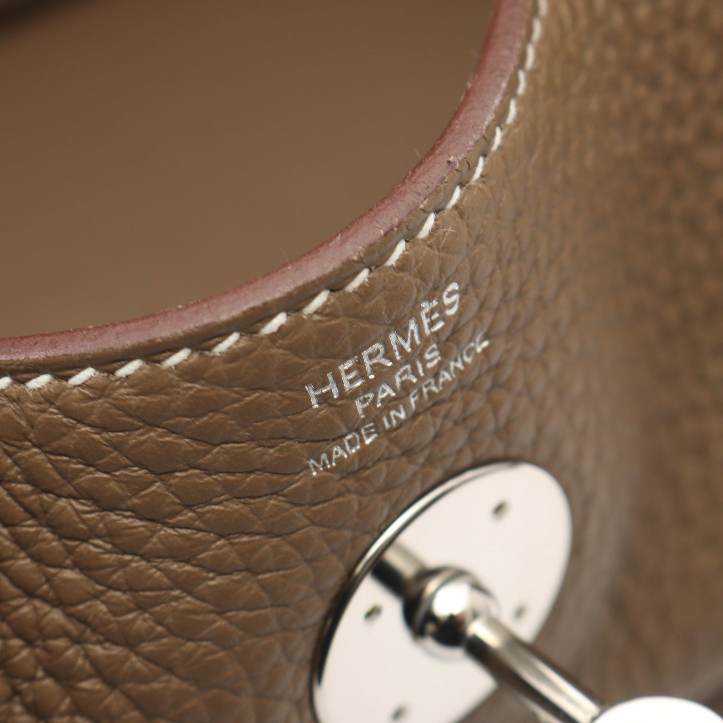 リンディ26 エトゥープ ショルダーバッグ トリヨンクレマンス グレーブラウン シルバー金具 Z刻印 エルメス バッグ HERMES