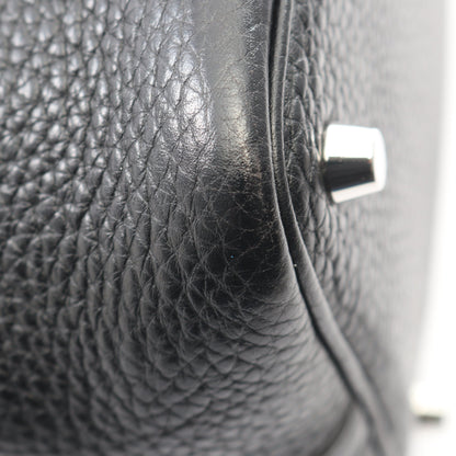 ピコタンロックPM ハンドバッグ トリヨンクレマンス ブラック シルバー金具 □Q刻印 エルメス バッグ HERMES