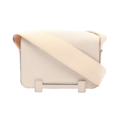 ゲタ ナタ ショルダーバッグ シェーブル アイボリー シルバー金具 W刻印 エルメス バッグ HERMES