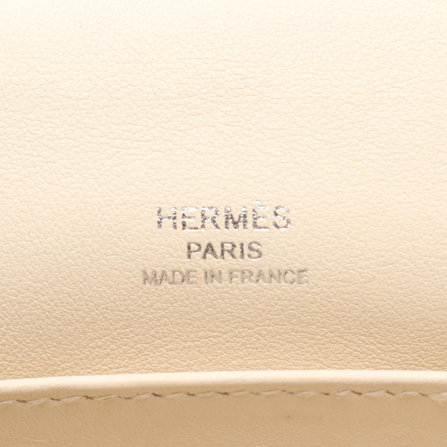 ゲタ ナタ ショルダーバッグ シェーブル アイボリー シルバー金具 W刻印 エルメス バッグ HERMES