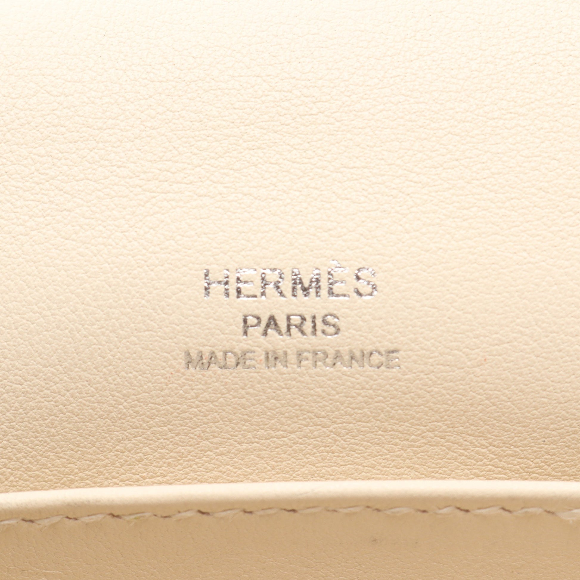 ゲタ ナタ ショルダーバッグ シェーブル アイボリー シルバー金具 W刻印 エルメス バッグ HERMES